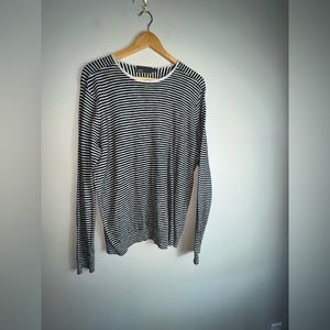 Vince Striped Long Sleeve Crewneck Lightweight  Sweater Size Large 614